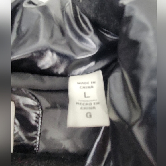 LEVIS Polished Quilted Megan Hooded Puffer Jacket Womens L Black Front Zip - Picture 4 of 6